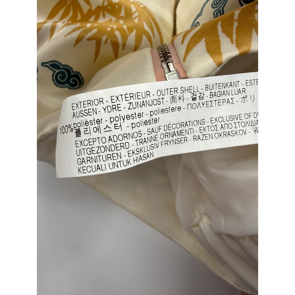 Zara Basic Women Cream Pink Tiger Bamboo Print Satin Bomber Jacket Small - Picture 4 of 10